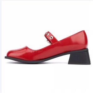 Olivia Miller Red Heels with Star Accents